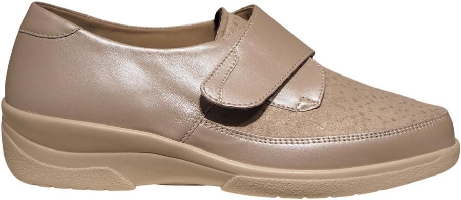 Solidus Solid Beige klitteband schoen met stretch