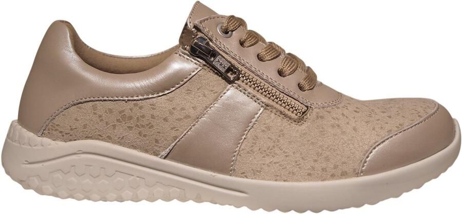 Solidus Solid Beige veterschoen met rits en stretch
