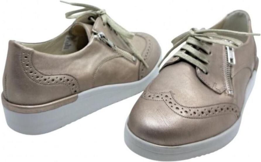 Solidus Solid champagne comfortabele dames veterschoen