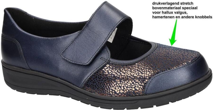 Solidus Solid Dames blauw donker ballerina's & mocassins