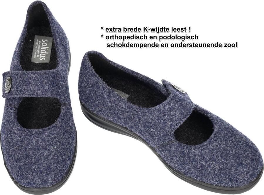 Solidus Solid Dames blauw pantoffels