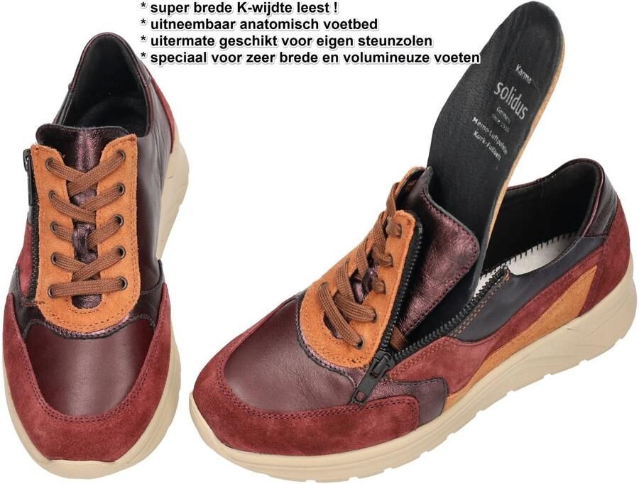 Solidus Solid Dames bordeaux sneakers