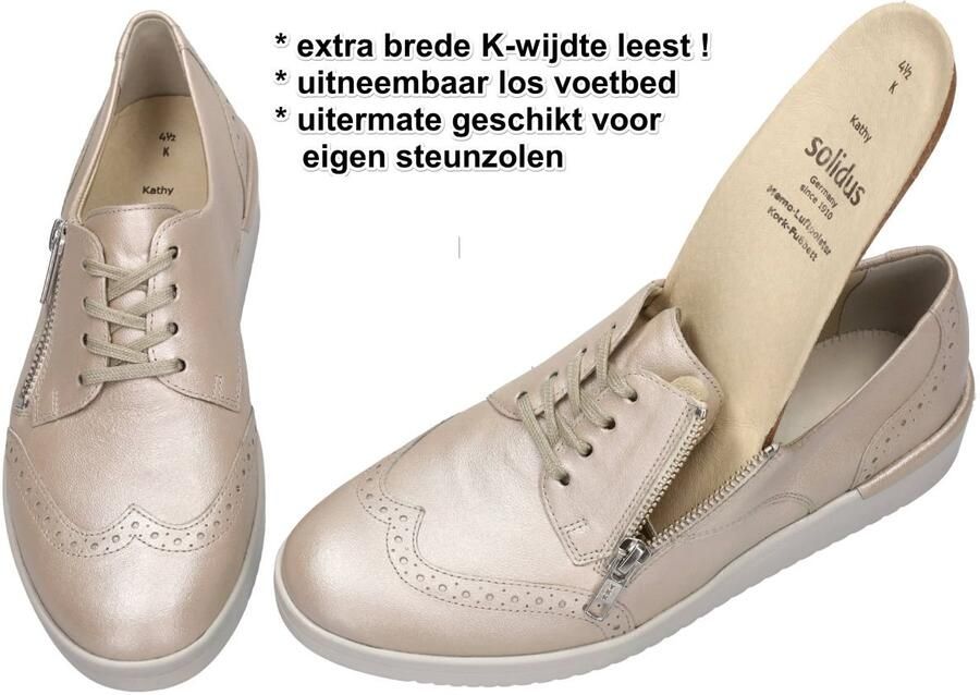 Solidus Solid Dames champagne lage gesloten schoenen