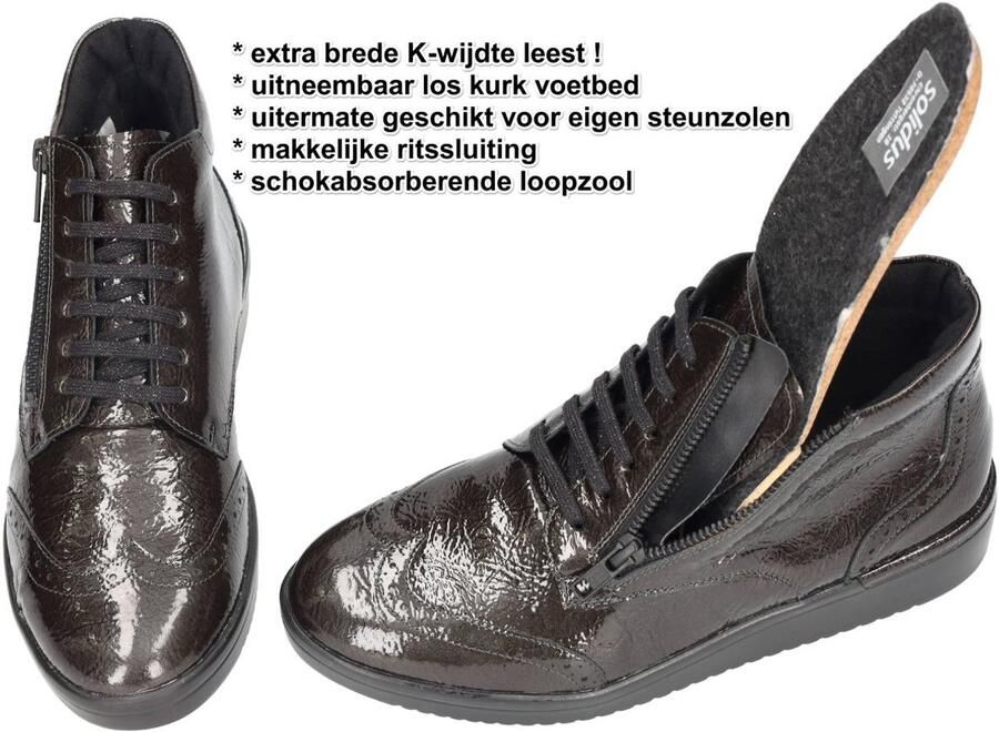 Solidus Solid Dames grijs donker bottines