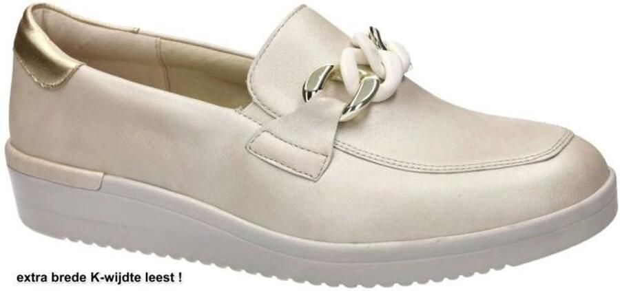 Solidus Solid Dames off-white ecru parel ballerina's & mocassins