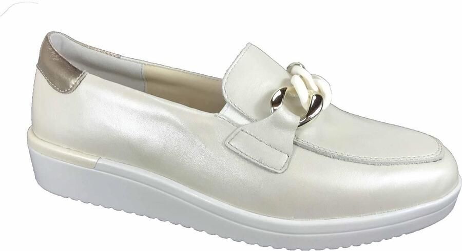 Solidus Solid Dames off-white ecru parel ballerina's & mocassins