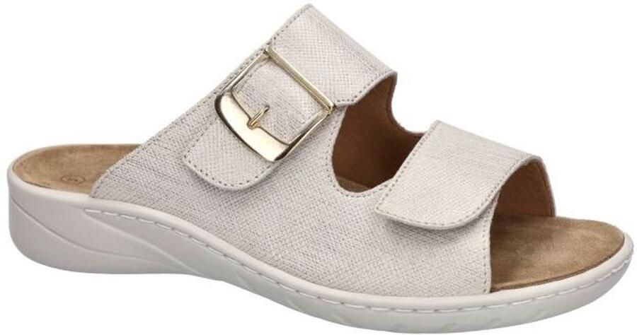 Solidus Solid Dames off-white ecru parel slippers & muiltjes