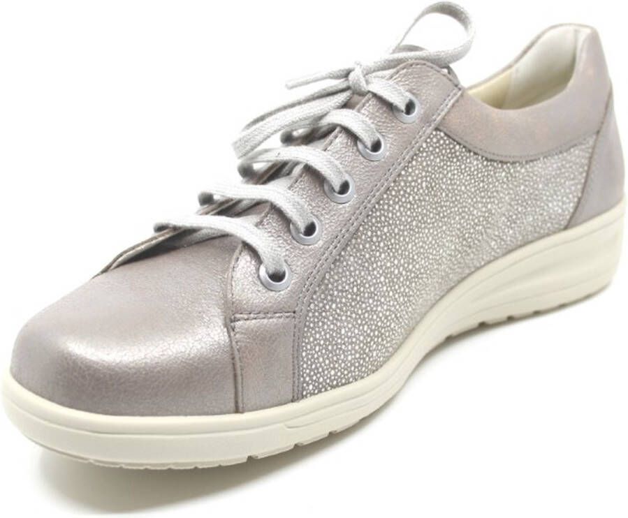 Solidus Solid 40448 Taupe combi brede dames veterschoenen wijdte K