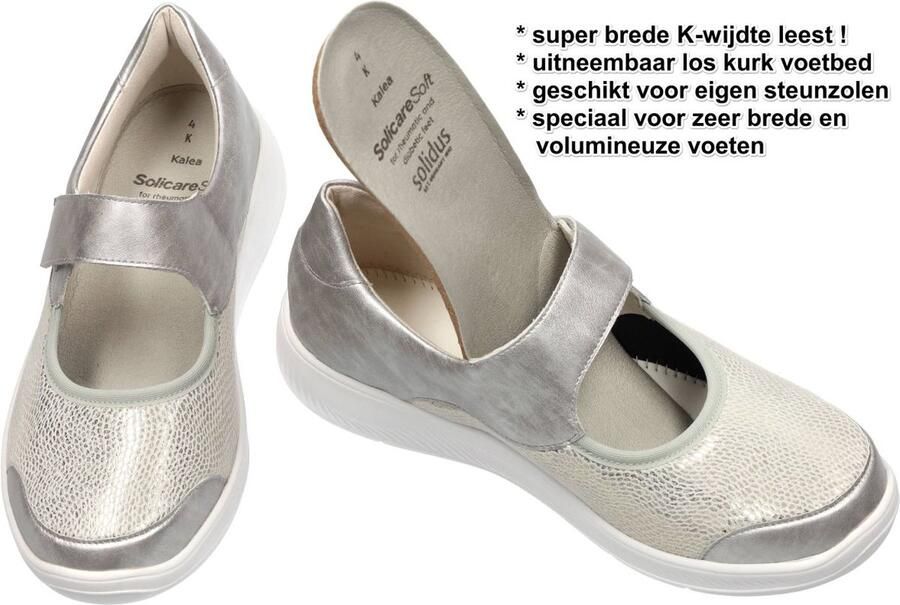 Solidus Solid Dames zilver ballerina's & mocassins