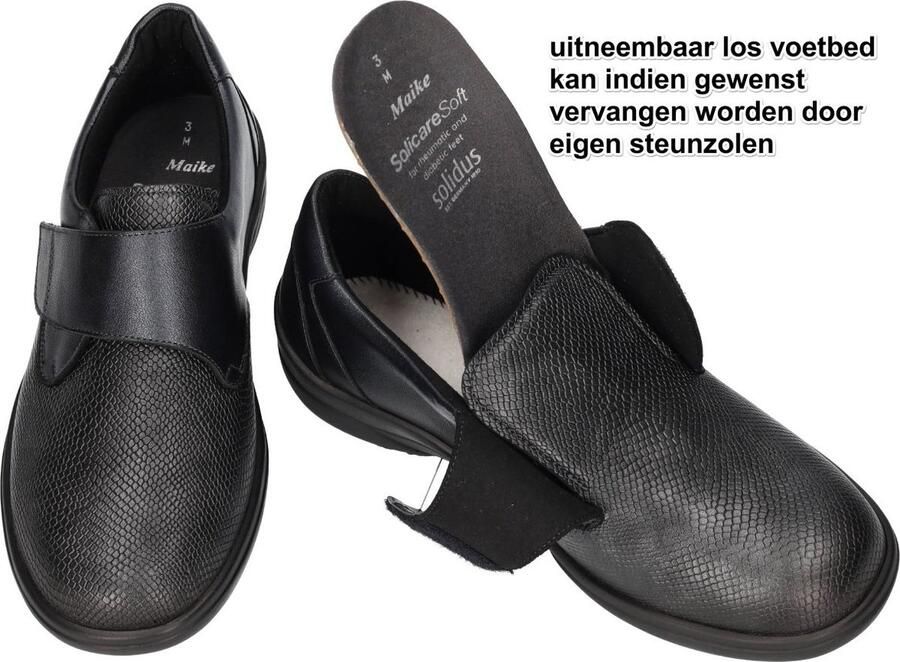 Solidus Solid Dames zwart ballerina's & mocassins