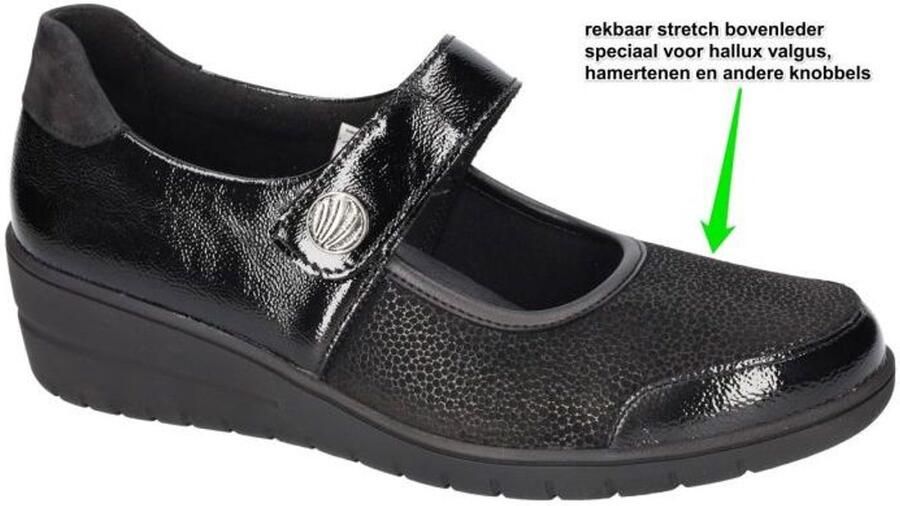 Solidus Solid Dames zwart ballerina's & mocassins