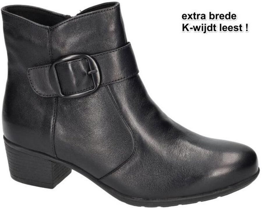 Solidus Solid Dames zwart enkellaarzen