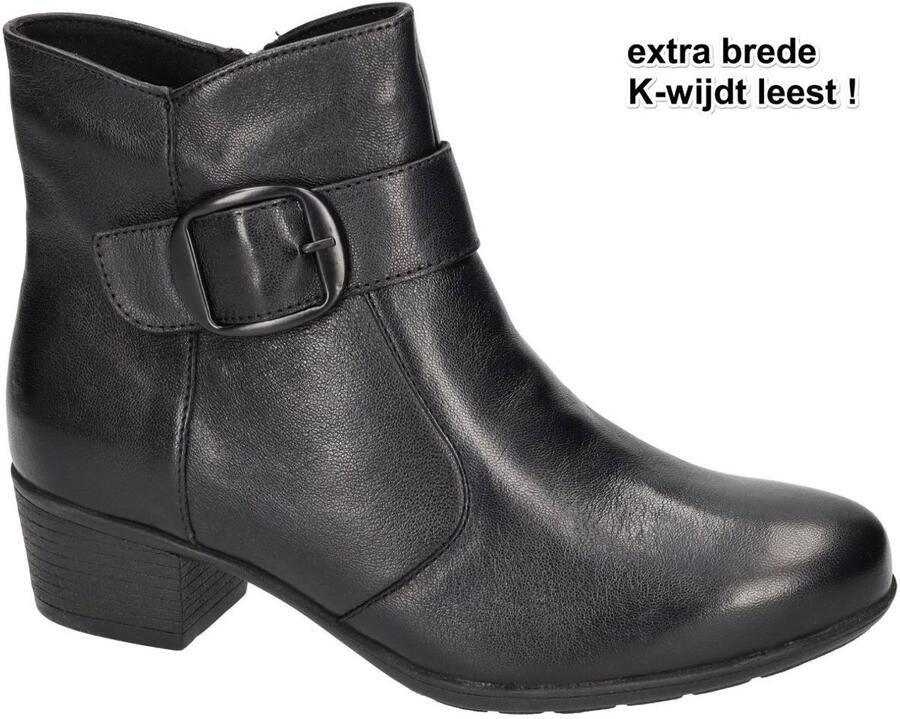 Solidus Solid Dames zwart enkellaarzen