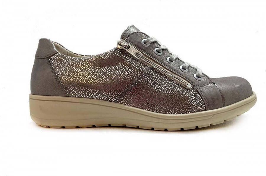 Solidus Dames Veterschoenen Solid -40448 Heaven Taupe Metallic ½