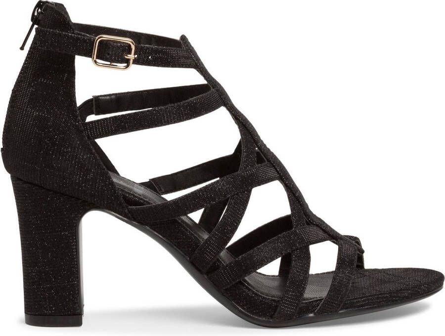 S.Oliver Sandalen Glitter zwart Textiel