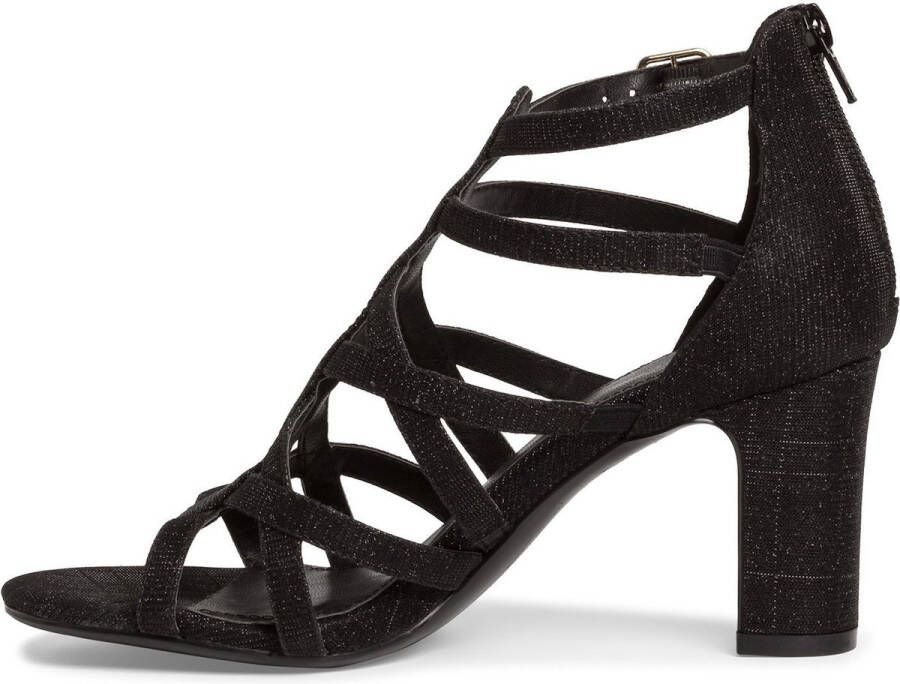S.Oliver Sandalen Glitter zwart Textiel