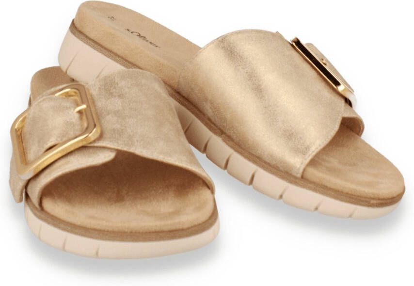 S.Oliver Dames Slipper Champagne Goud