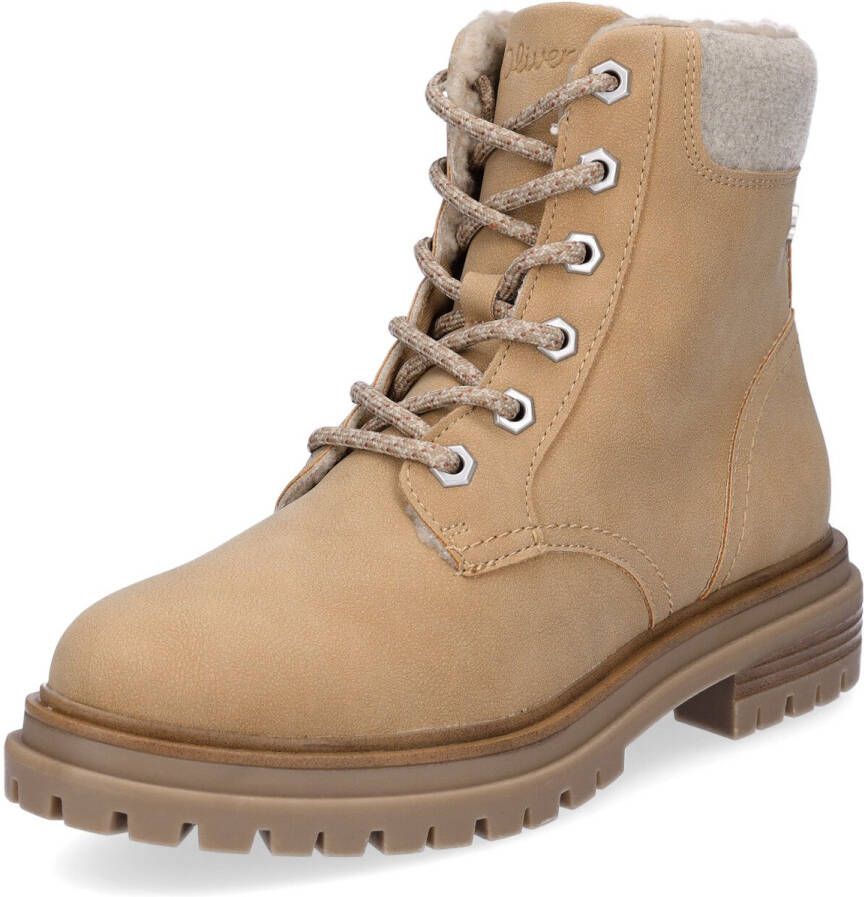 S.Oliver dames veterboot beige