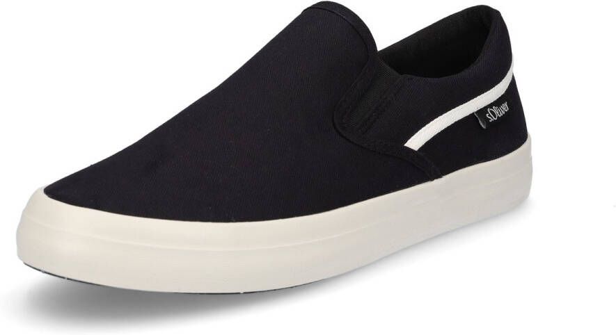 s.Oliver herenschoenen canvas slip-on zwart
