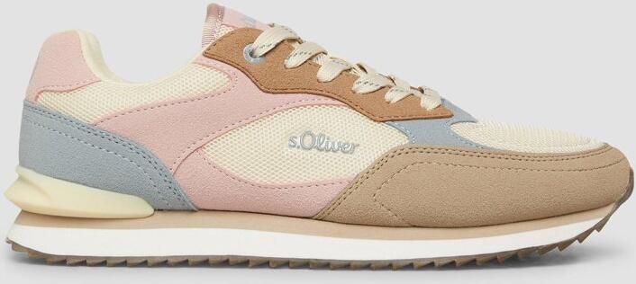 S.Oliver Sneakers laag beige crème camel oudroze