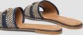 S.Oliver female Glijders met gevlochten design - Donkerblauw