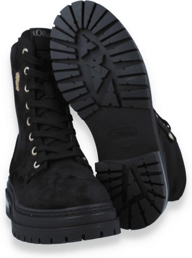 S.Oliver female Laarzen in leerlook met vetersluiting