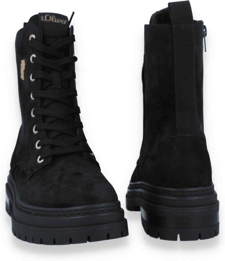 S.Oliver female Laarzen in leerlook met vetersluiting
