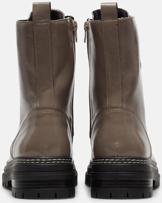 S.Oliver female Laarzen in leerlook met vetersluiting