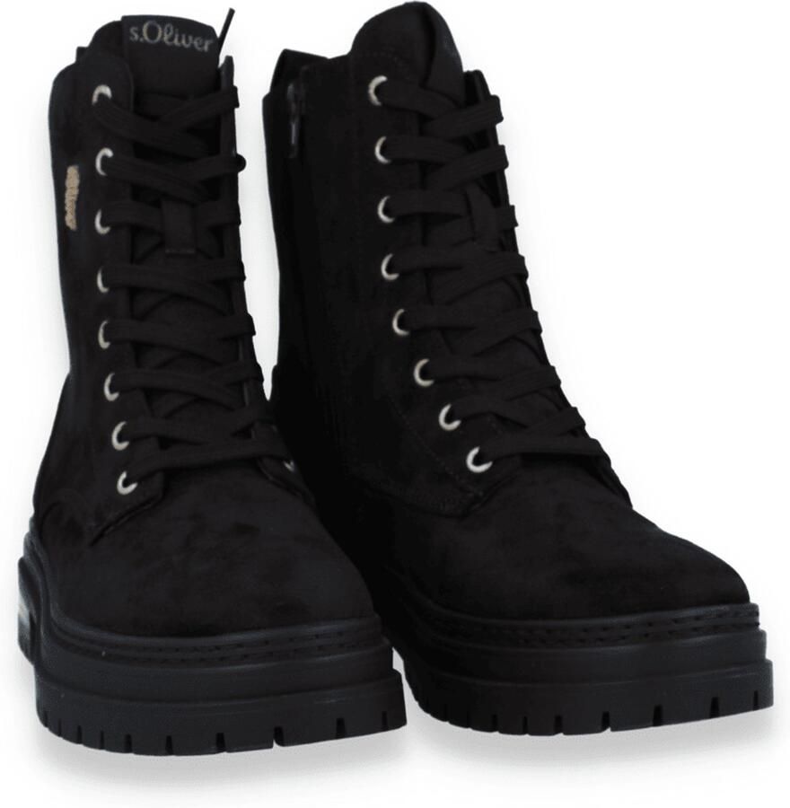 S.Oliver female Laarzen in leerlook met vetersluiting