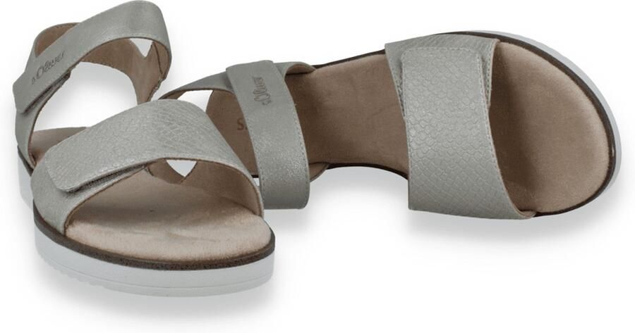 S.Oliver female Metalen sandalen met klittenbandsluiting