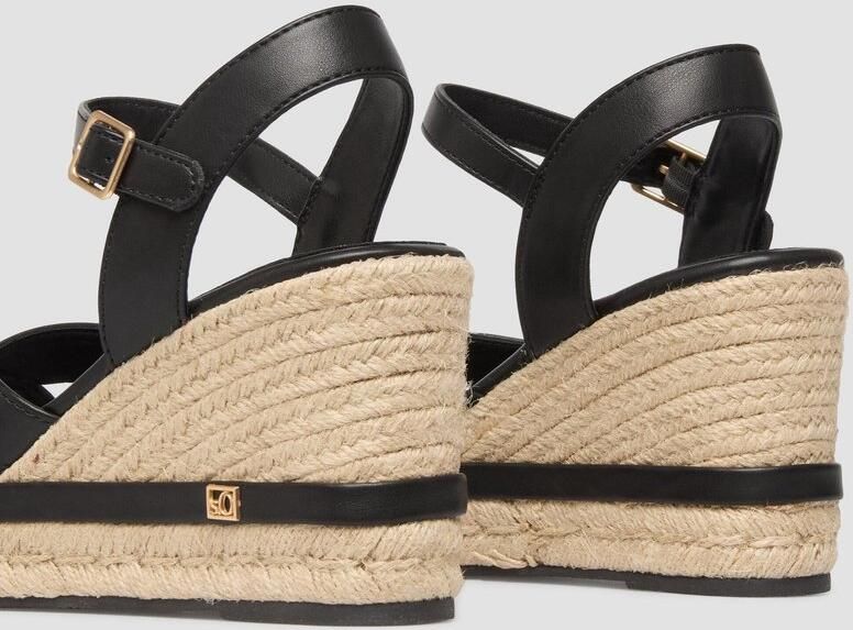 S.Oliver female Sandalen met sleehak in raffiagelook