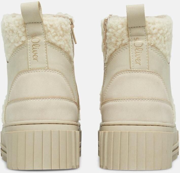 S.Oliver female Sneakers van verschillende materialen met plateauzool