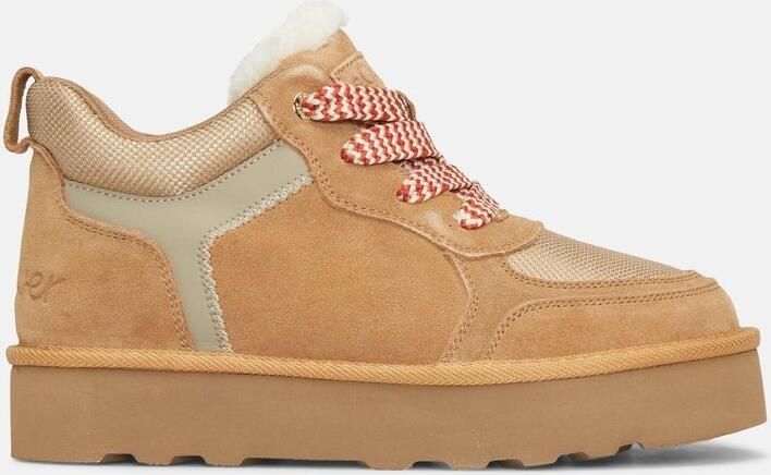 S.Oliver female Sneaker van verschillende materialen met plateauzool