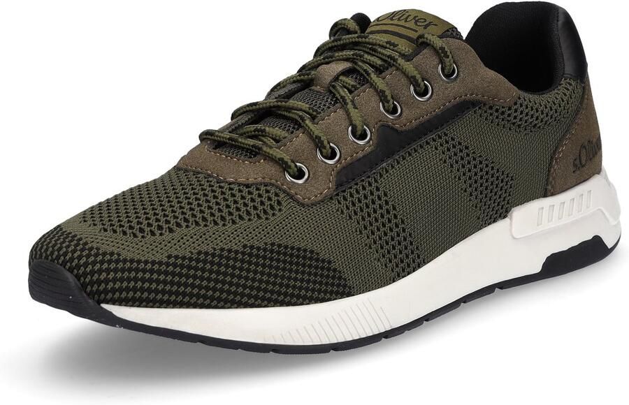 S.Oliver gebreide herensneaker kaki groen