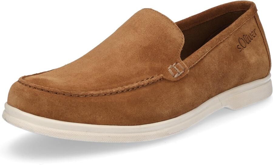 S.Oliver heren leren loafers cognac bruin