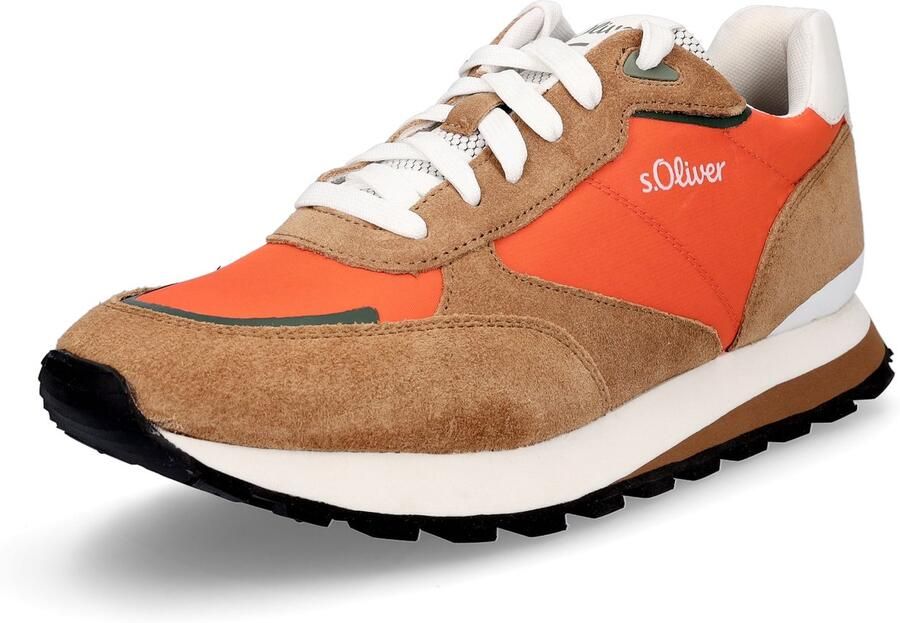 S.Oliver heren leren sneaker oranje bruin
