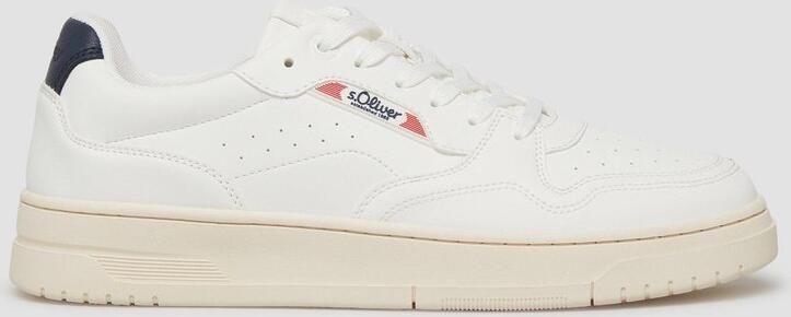 S.Oliver Men Shoes leren sneakers wit