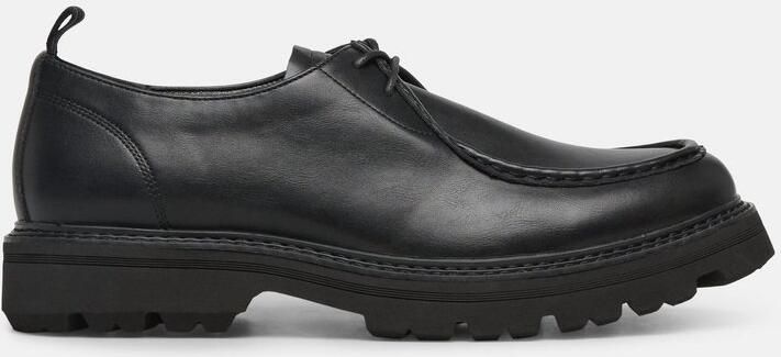 S.Oliver male Veterschoenen in leerlook met stiksels