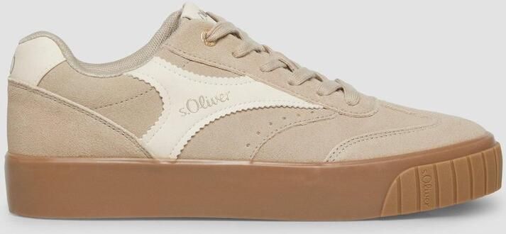 S.Oliver female Leren sneaker met plateauzool