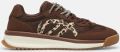 S.Oliver female Sneakers in colour-blocking-stijl met kunstafbeeldingen - Bruin