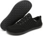 SOMIC Barefoot Schoenen Sportschoenen Sneakers Fitnessschoenen Hardloopschoenen Ademend Knit Textiel Platte Zool Zwart - Thumbnail 2