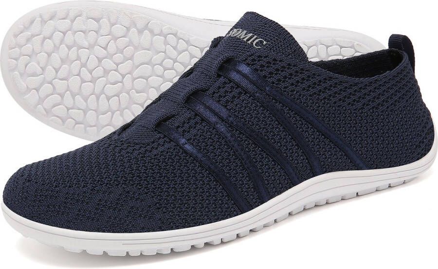 SOMIC Barefoot Schoenen Instappers Gymschoenen Zaalschoenen Sportschoenen Sneaker Ade d Knit Mesh Platte Zool Blauw