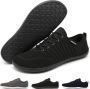 SOMIC Barefoot Schoenen Sportschoenen Sneakers Fitnessschoenen Hardloopschoenen Ademend Knit Textiel Platte Zool Zwart - Thumbnail 1