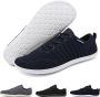 SOMIC Barefoot Schoenen Sportschoenen Sneakers Fitnessschoenen Hardloopschoenen Ademend Knit Textiel Platte Zool Blauw - Thumbnail 1