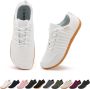 SOMIC Barefoot Schoenen Sportschoenen Sneakers Fitnessschoenen Hardloopschoenen Ademend Knit Textiel Platte Zool Wit - Thumbnail 1