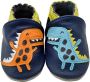 SOMIC Babyschoenen Leer Baby Schoenen Zachte Zool Babyschoentjes Flexibele Zool Antislip Eerste Loopschoentjes -Zachte Leren maat L –12-18 maanden Blauwe Dinosaurus - Thumbnail 2