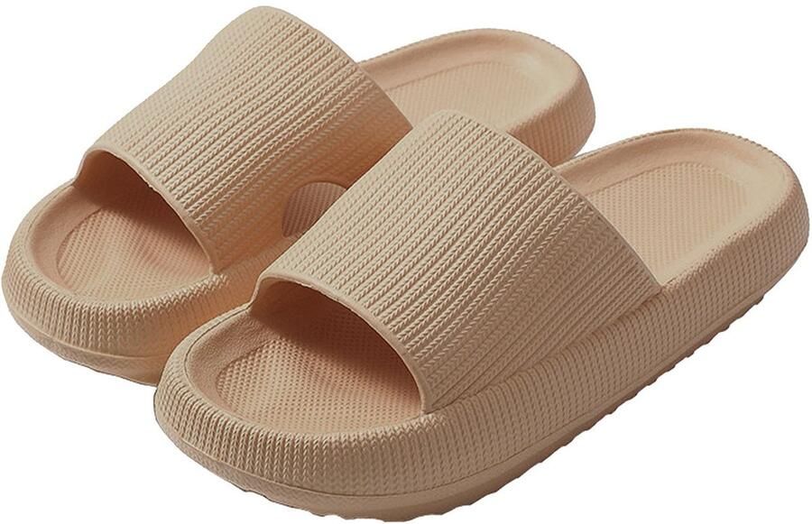 Somstyle Slippers & EVA Badslippers met Verdikte Zool Anti-slip Beige