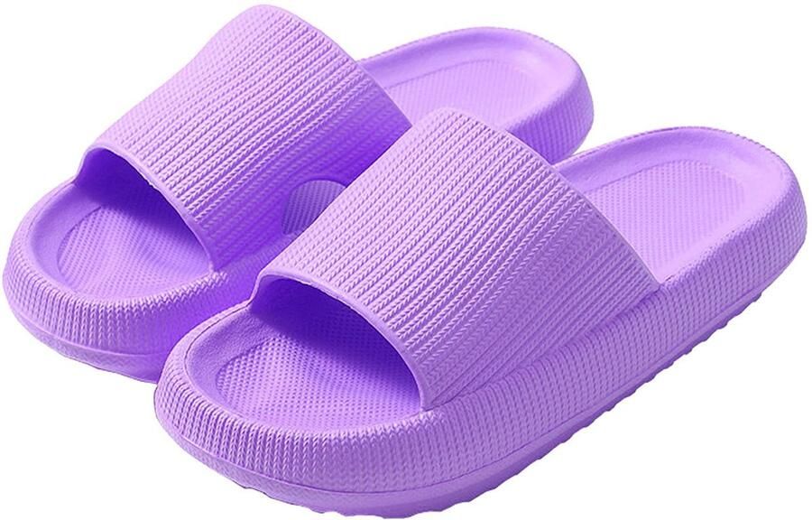 Somstyle Slippers & EVA Badslippers met Verdikte Zool Anti-slip Paars