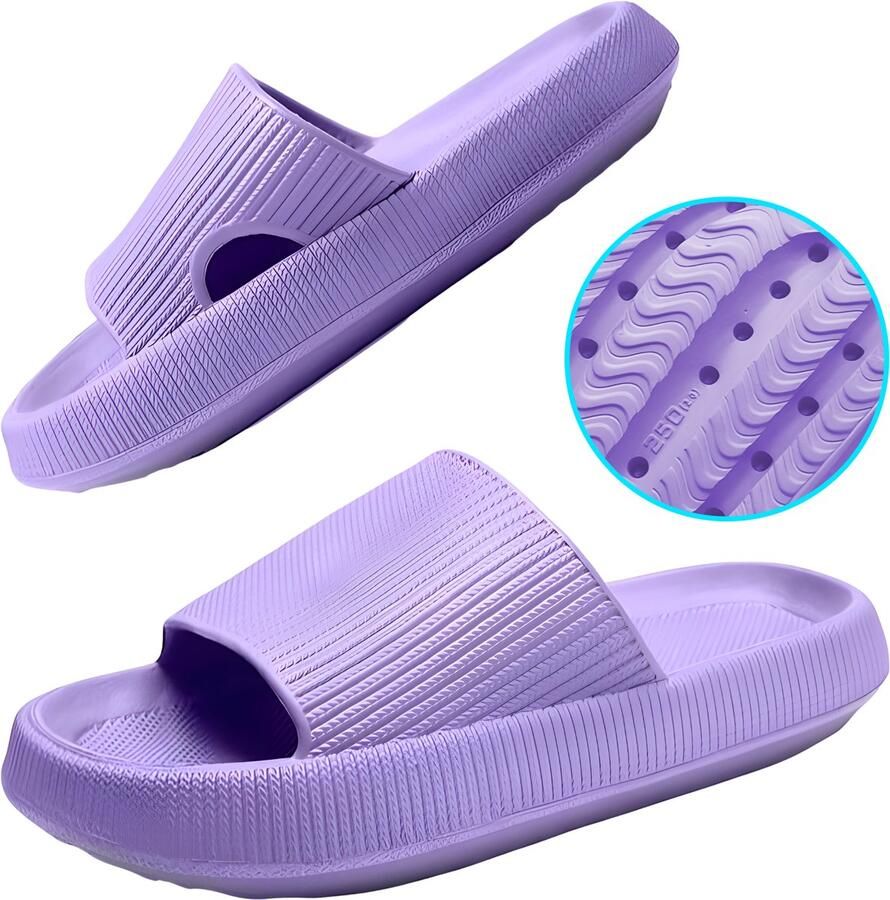 Somstyle Slippers & EVA Badslippers met Verdikte Zool Anti-slip Paars