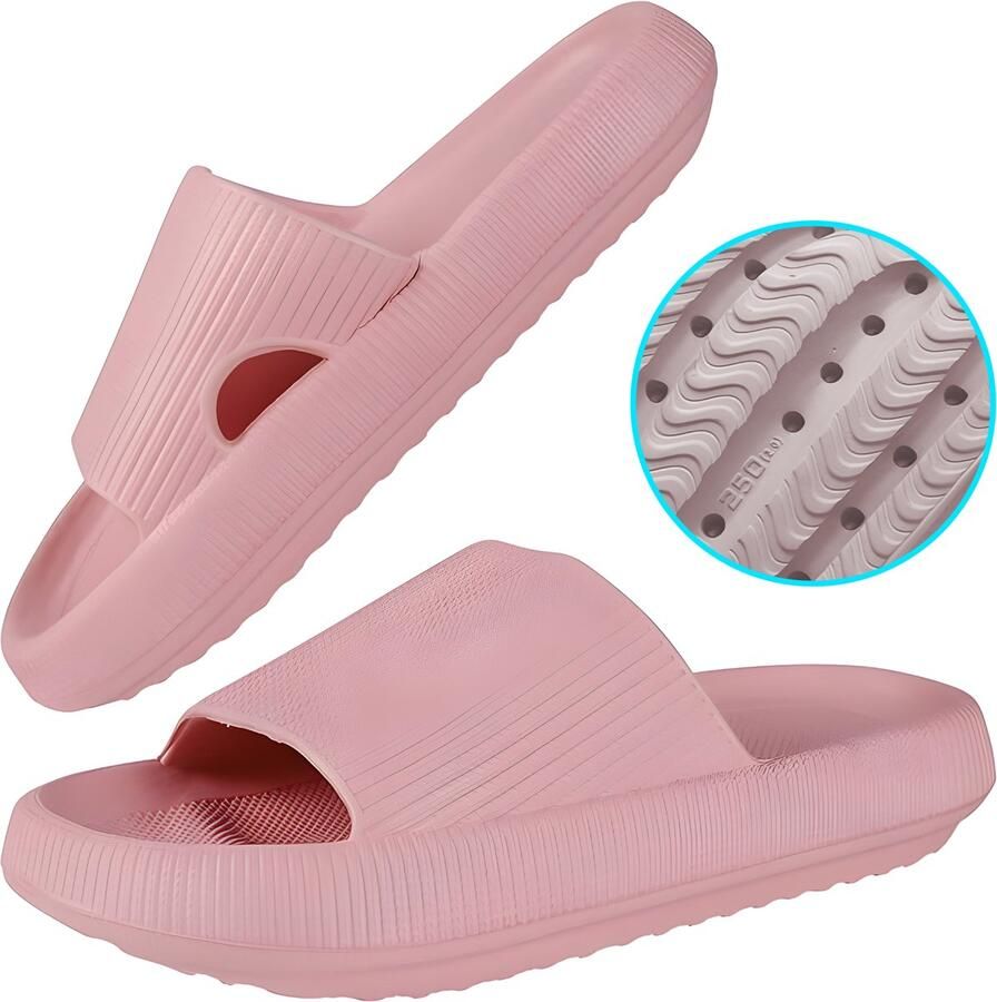 Somstyle Slippers & EVA Badslippers met Verdikte Zool Anti-slip Roze